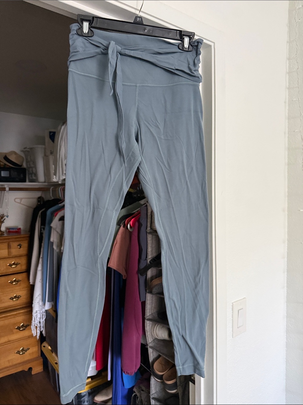 Lululemon Align Light Blue Leggings with Fold-Over Waist
